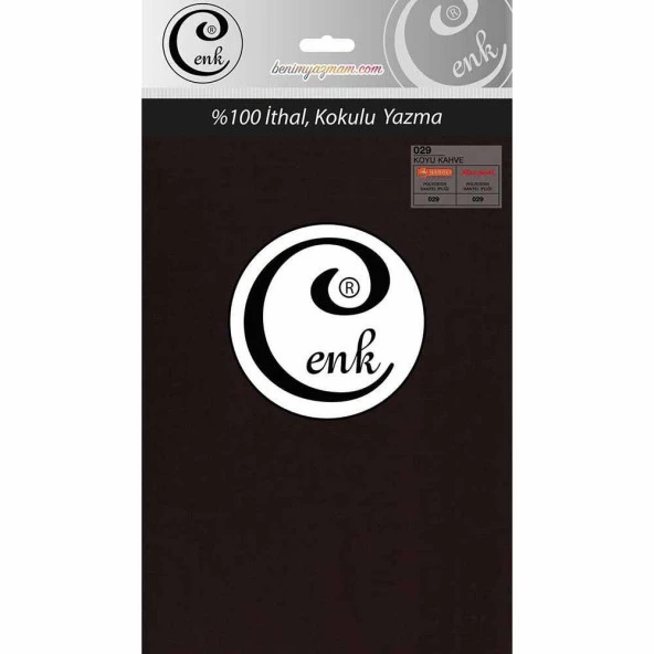 Cenk Poşetli Yazma 100 Cm 029 Koyu Kahve