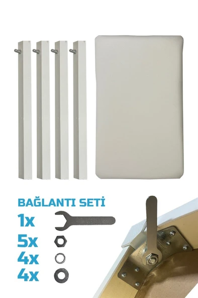 Midex TBX-144WH Üst Kalite Piyano Taburesi Gizli Bölmeli Beyaz Renk (32x54x48) - Resim 4