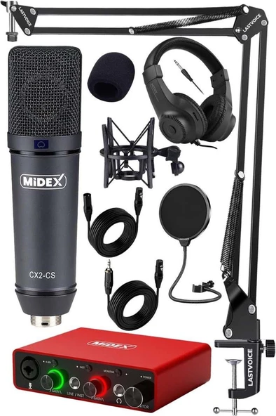 Stüdyo Ekipmanları Exclusive Paket-2 CX2 Mikrofon GLX-700RD Ses Kartı Stüdyo Kayıt Seti ürün görseli