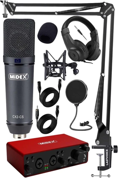 Stüdyo Ekipmanları Exclusive Paket-4 CX2 Mikrofon GLX-800 Ses Kartı Stüdyo Kayıt Seti ürün görseli