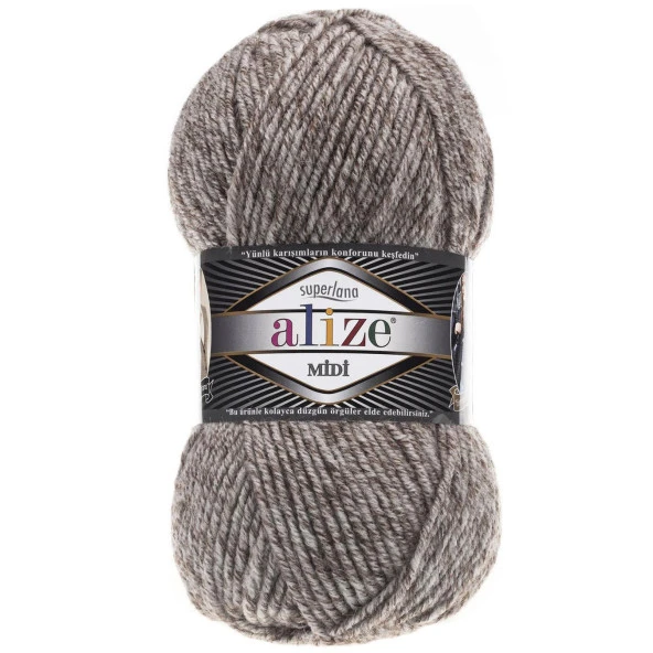Alize Superlana Midi Örgü İpi 803 Jaspe Sütlü Kahve