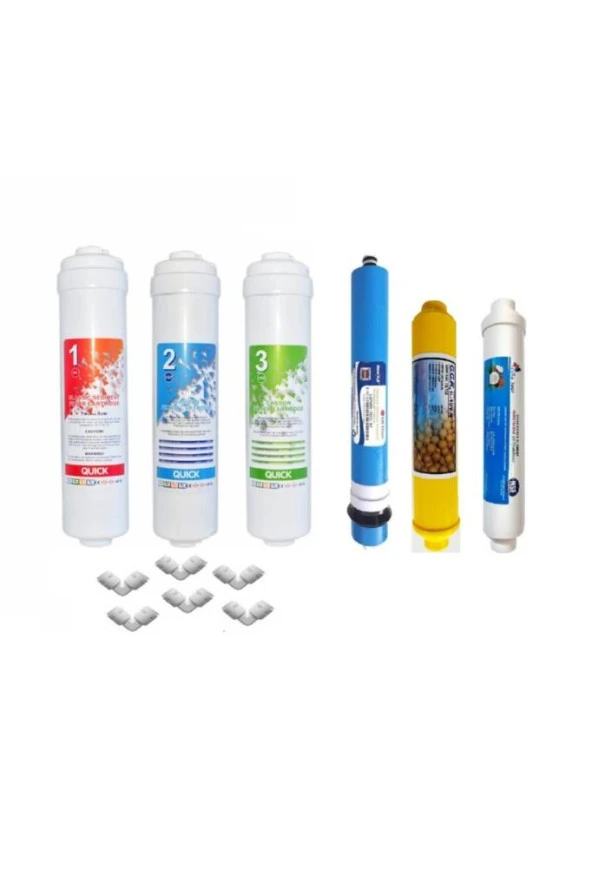 Sulook Kapalı Kasa Su Arıtma Cihazı Için 80 Gpd Membranfiltre 6 Aşama Quick Filtre Seti