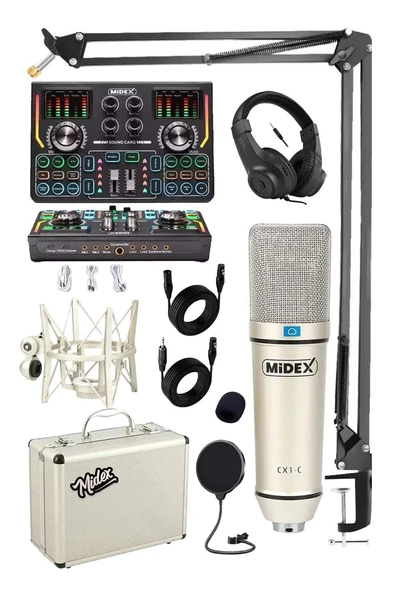 Stüdyo Ekipmanları Private Paket-3 CX1 Mikrofon VS15 Ses Kartı Stüdyo Kayıt Seti ürün görseli