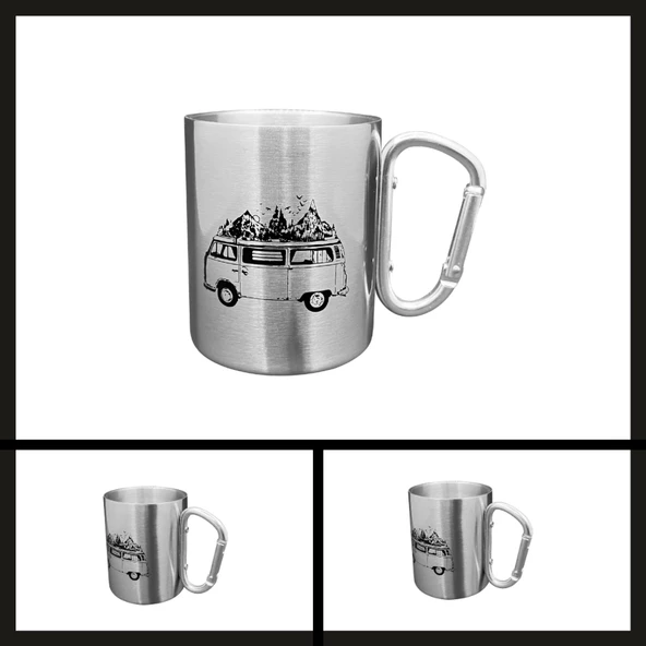 Uyguna-Yakala Gri Out-1850 Orcamp Karabina Saplı Çelik Kupa Bardak-MLZ.269 ürün görseli