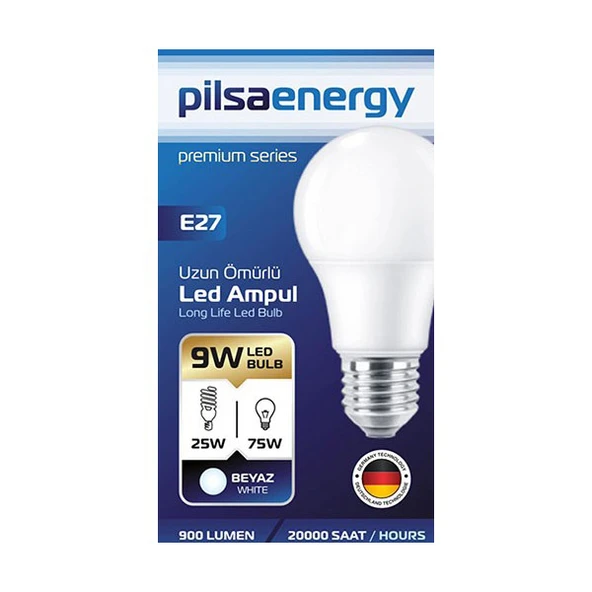 Pilsa Energy E27 9W 900 Lümen 6500 K Beyaz ürün görseli 1