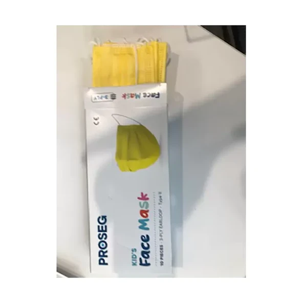 Wexta 10Lu Çocuk Meltblown Filtreli 3 Katlı Telli Sarı Çocuk Maskesi ürün görseli 1