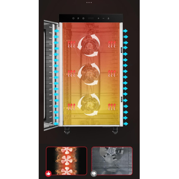 Dalle SS-20H Paslanmaz Çelik Meyve Kurutma Makinası 20 Tepsili - 4