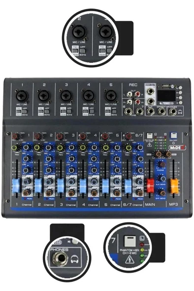 Midex Wizard Paket-4 CX2 Stüdyo Mikrofon MDX-07FXU Stüdyo Kayıt Mikseri Kulaklık Ekipman Seti - Resim 3