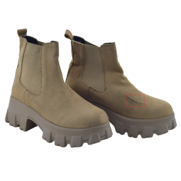 Yandan Lastikli Süet Kadın Bot Defolu