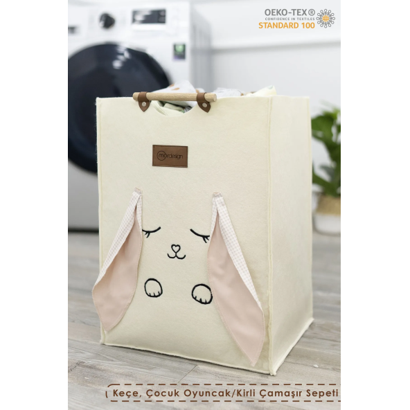 Keçe Çocuk Oyuncak/Kirli Çamaşır Depolama Sepeti, Çok Amaçlı Saklama Sepeti, Morbunny Serisi