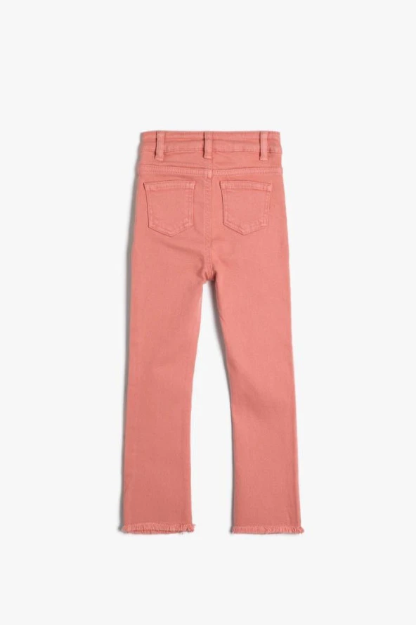 Koton Kız Bebek Pantolon Rahat Kesim Cepli Pamuklu Püskül Detaylı - 2