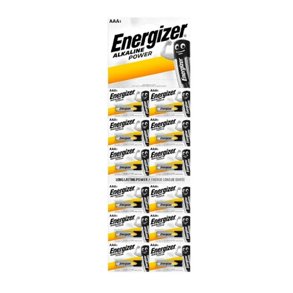 Energizer Alkalin Power AAA İnce Kalem Pil 12'li Kartela