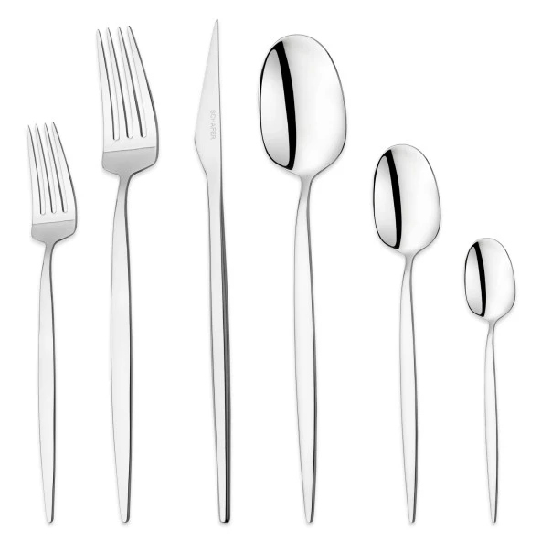 Schafer Hamburg 72 Parça Çatal Kaşık Bıçak Takımı-Gümüş12 - 2