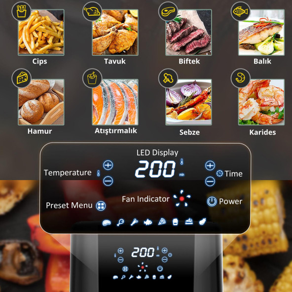 Dalle Airfryer XL DL-AF558T2 5.5 lt Yağsız Fritöz - 4