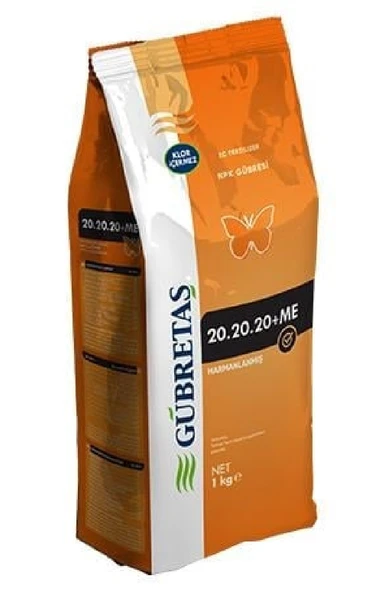 Gübretaş 20-20-20 NPK Gübresi 1 Kg, Azot, Fosfor, Potasyum + ME, Orijinal Paket