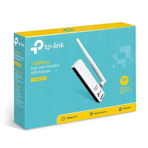 Tp-Link TL-WN722N 150Mbps Antenli USB Wi-Fi Adaptör Wireless Alıcı