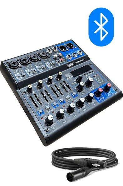 Midex MDX-06FXU Ses Mikseri Stüdyo Kayıt İçin 6 Kanal Ses Kartlı 99 DSP Efektli (+48V-USB-Bluetooth) - Resim 2