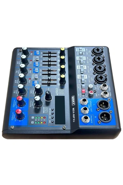Midex MDX-06FXU Ses Mikseri Stüdyo Kayıt İçin 6 Kanal Ses Kartlı 99 DSP Efektli (+48V-USB-Bluetooth) - Resim 4