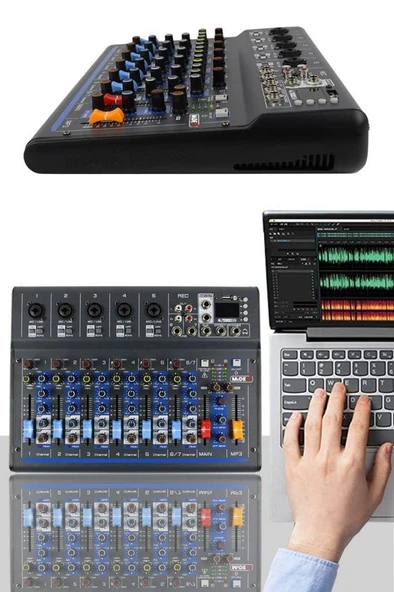 Midex MDX-07FXU 7 Kanal Ses Mikseri Deck Mikser (Kayıt USB Efekt) - Resim 4