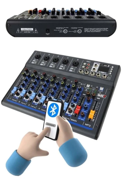 Midex MDX-07FXU 7 Kanal Ses Mikseri Deck Mikser (Kayıt USB Efekt) - Resim 3