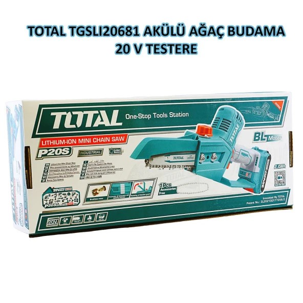 Total TGSLI20681 Çift Akülü Zincirli Testere 20V Li-on Akü - 2