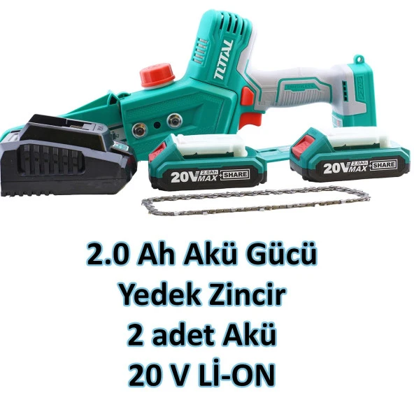 Total TGSLI20681 Çift Akülü Zincirli Testere 20V Li-on Akü - 4