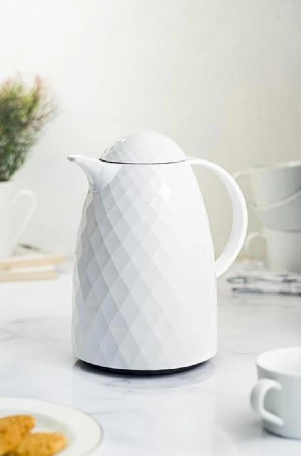 Depa Prizma, Akrilik İçi Camlı Termos 1 Litre Beyaz - 2