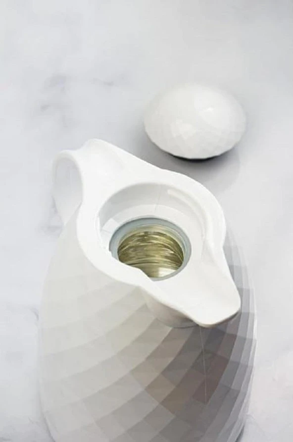 Depa Prizma, Akrilik İçi Camlı Termos 1 Litre Beyaz - 4