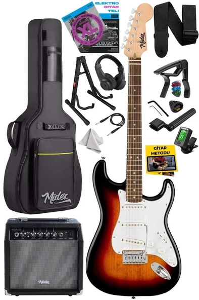 Midex RPH-30SB-35AMP Gül Klavye Strat Kasa SSS 35W Elektro Gitar Seti ürün görseli 1