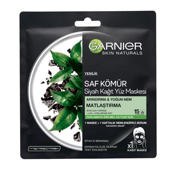 GARNİER KÖMÜR VE SİYAH ÇAYLI MATLAŞTIRICI KAĞIT YÜ