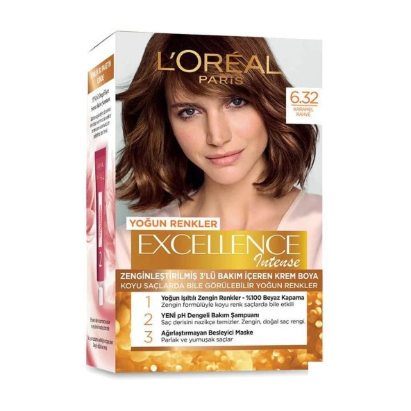 Loreal Paris Excellence Intense 6.32 Karamel Kahve