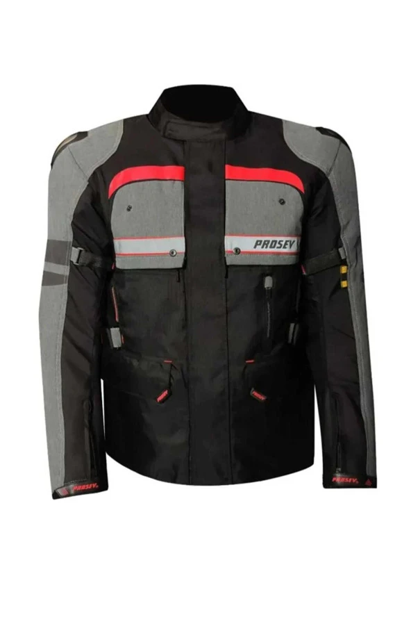 Motosiklet Montu Long 4 Mevsim Full Korumalı Maxdura 600-D Dayanıklı Kumaş Touring Motor Mont red - 1