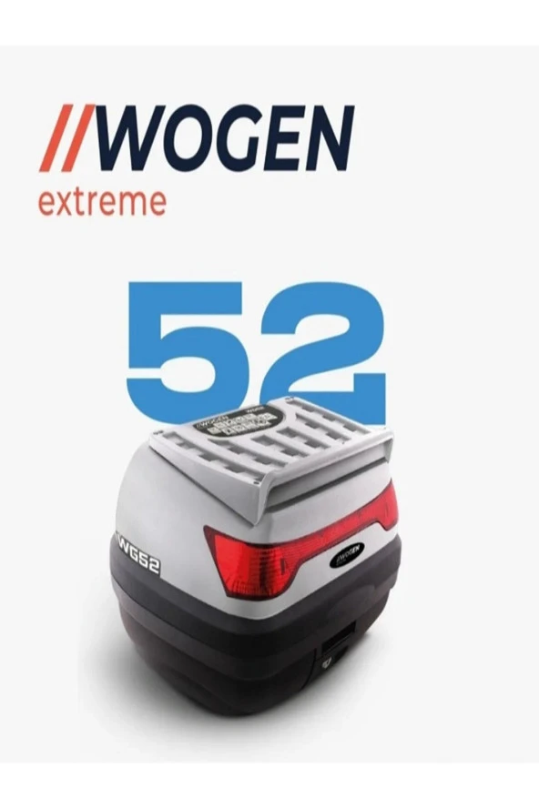 pekars Wogen Extreme Beyaz 52 Lt Motosiklet Arka Çantası Topcase Full Aparatlı