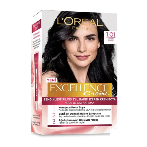 LOREAL PARİS EXCELLENCE 1.01 KREM SAÇ BOYA  DERİN