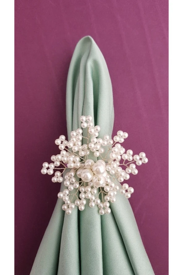 pekars Gümüş Renk Kartanesi Peçete Yüzüğü 6 Adet Peçetelik Çeyizlik Peçete Halkası Çeyizlik Sofra Süsü ürün görseli 1