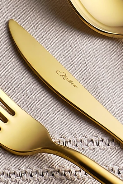 Kalben Amore Titanyum Parlak Gold 36 Parça Çatal Kaşık Bıçak Takımı - 3