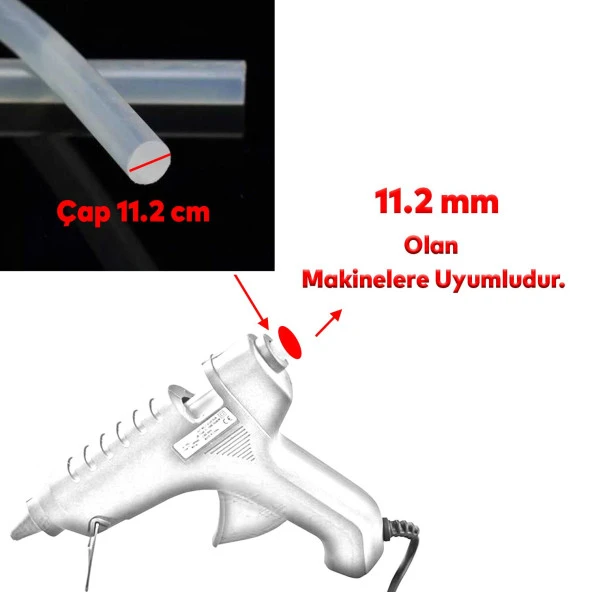Kalın 5 ADET Mum Silikon 11.2 mm Çubuk Sıcak Silikon Hobi Süs Hediyelik Eşya Maket Yapıştırma - 4