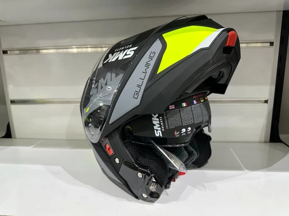 Kask Smk MA264 Gullwing Kresto Çene AçılırMat Sarı/Siyah - Resim 4