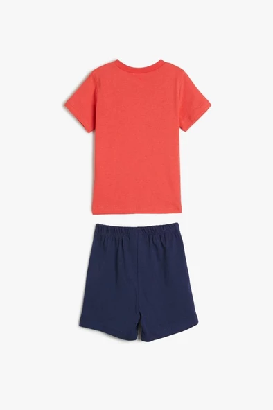 Koton Erkek Bebek Yaz Temalı Baskılı Şort Tişört Takım Pamuklu - 2