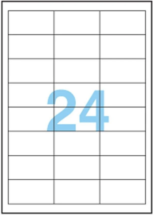 100 Yaprak Barkod / Etiket Kağıdı  64,6 x 33,8 mm A4 - 5