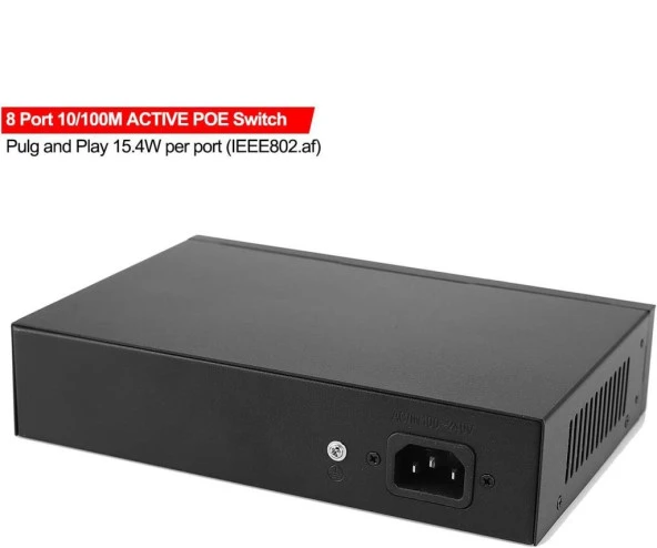 PrimeX PX-1010B 8 Port 10/100M POE Switch, ip Kamera Poe Switch anahtarı-(4 + 2) 100m iletim mesafesi, 8*10/100mbps POE bağlantı noktası,  2*10/100mbps uplink portu - 3