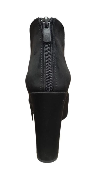 BEETY 23BK06.611 PLATFORM TOPUK SÜET KLASİK ABİYE KADIN BOT - Resim 5