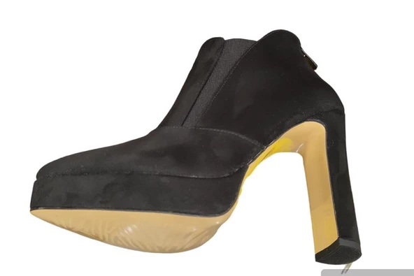 BEETY 23BK06.611 PLATFORM TOPUK SÜET KLASİK ABİYE KADIN BOT - Resim 7