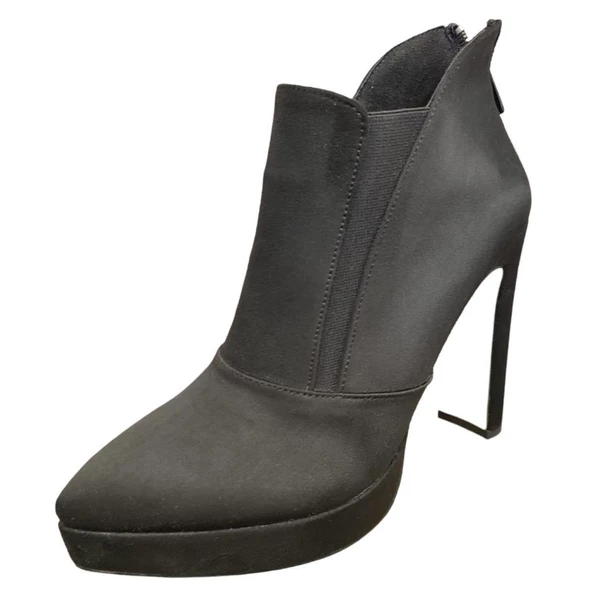 BEETY 23BK06.611 PLATFORM TOPUK SÜET KLASİK ABİYE KADIN BOT - Resim 2
