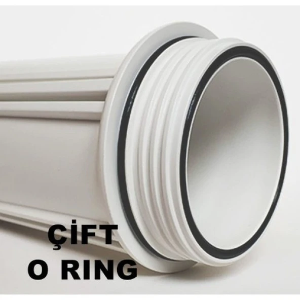 Aqualine Su Arıtma 10" Mat Beyaz Filtre Kabı (Housing) Çift O-Ring - Resim 2