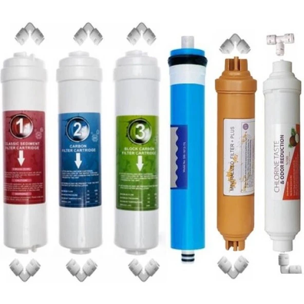 Netsu Kapalı kasa Su Arıtma Cihazı Filtresi,6 lı inline ,çubuklu filtre