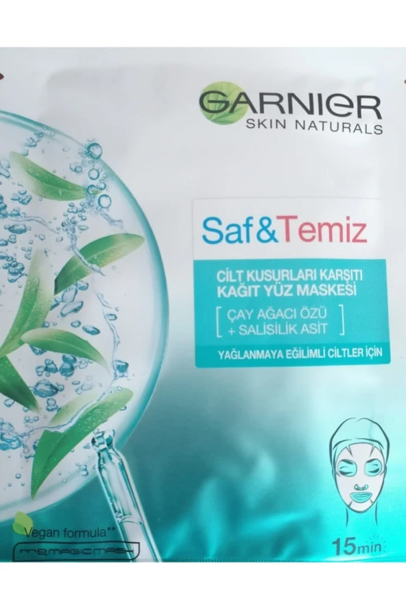 Garnier Vegan Saf&Temiz Cilt Kusurları Kağıt Maske