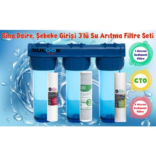 Sulook Şebeke,daire,bina Girişi Su Arıtma Sistemi 3'lü Süper Ekonomik Set - Resim 2