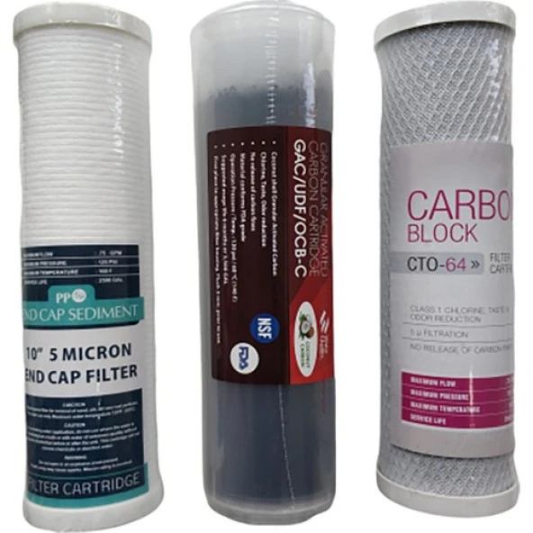 Su Arıtma Cihazı Filtresi 5'li Filtre Seti Çift Karbonlu Ekonomik Set - Resim 2