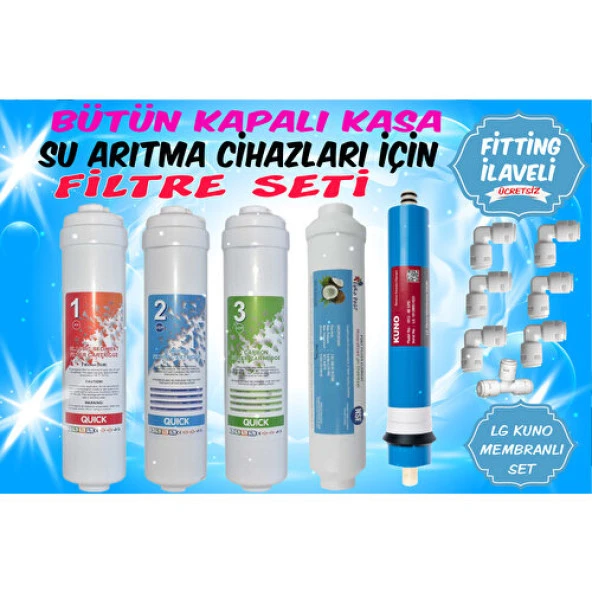 Sulook Inline Kapalı Kasa Tüm Su Arıtma Cihazlarına Uyumlu 5'li Filtre Takımı